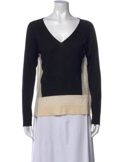 Pre-owned Tse V-neck Sweater In Black