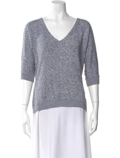 Pre-owned Tse V-neck Sweater In Blue