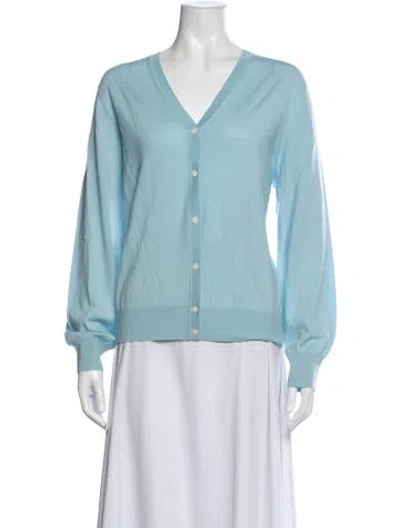 Pre-owned Tse V-neck Sweater In Blue