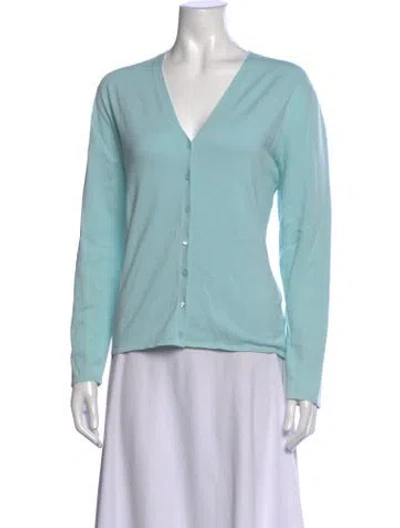Pre-owned Tse V-neck Sweater In Blue