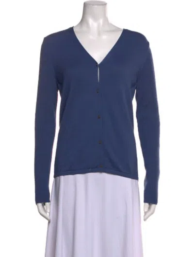 Pre-owned Tse V-neck Sweater In Blue