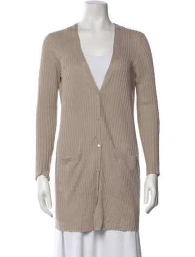 Pre-owned Tse V-neck Sweater In Neutral