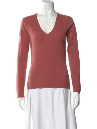 Pre-owned Tse V-neck Sweater In Pink