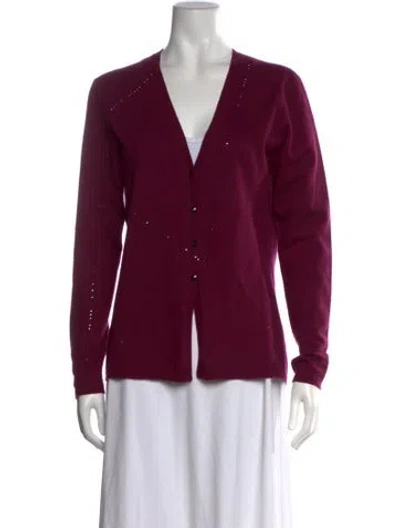 Pre-owned Tse V-neck Sweater In Purple