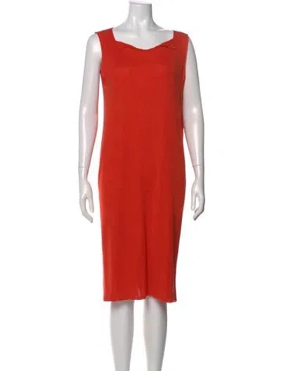 Pre-owned Tse Wool Midi Length Dress In Orange