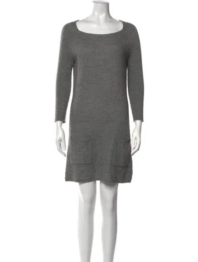 Pre-owned Tse Wool Mini Dress In Grey