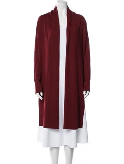 Pre-owned Tse Wool Open Front Sweater In Red