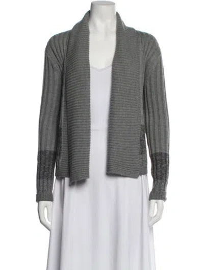 Pre-owned Tse Wool Printed Jacket In Gray