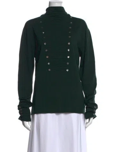Pre-owned Tse Wool Turtleneck Sweater In Green