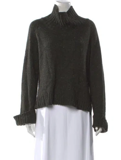 Pre-owned Tse Wool Tweed Pattern Sweater In Black