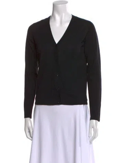 Pre-owned Tse Wool V-neck Sweater In Black