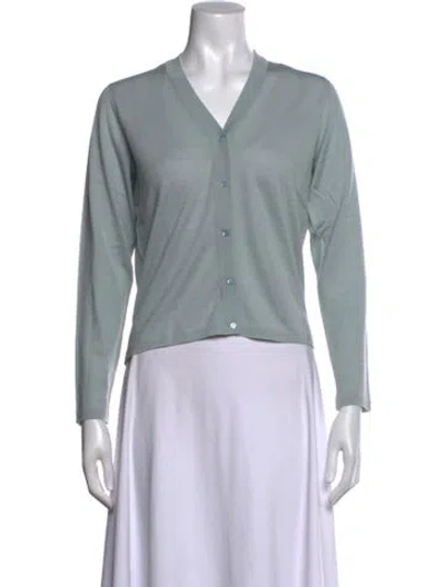 Pre-owned Tse Wool V-neck Sweater In Blue