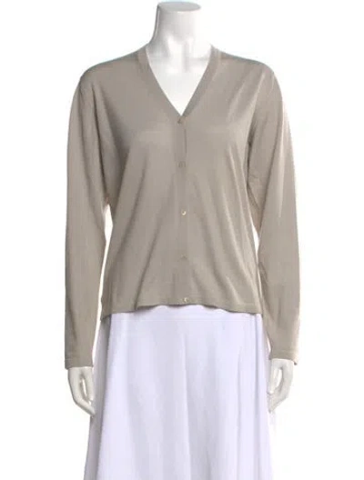 Pre-owned Tse Wool V-neck Sweater In Grey