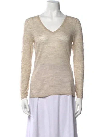 Pre-owned Tse Wool V-neck Sweater In Neutral
