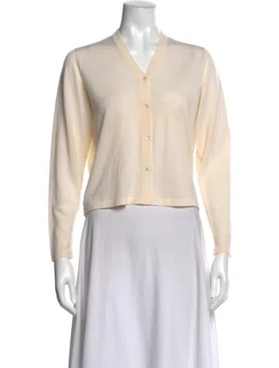 Pre-owned Tse Wool V-neck Sweater In Neutral