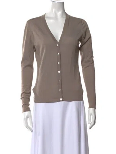 Pre-owned Tse Wool V-neck Sweater In Neutrals