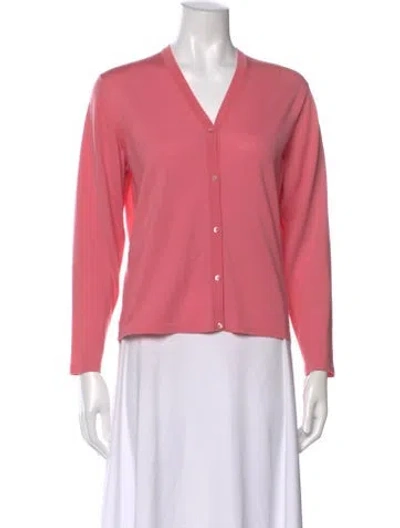 Pre-owned Tse Wool V-neck Sweater In Pink