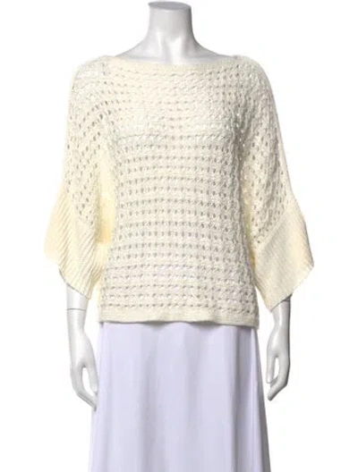Pre-owned Tse X Saks Fifth Avenue Linen Bateau Neckline Sweater W/ Tags In Neutral