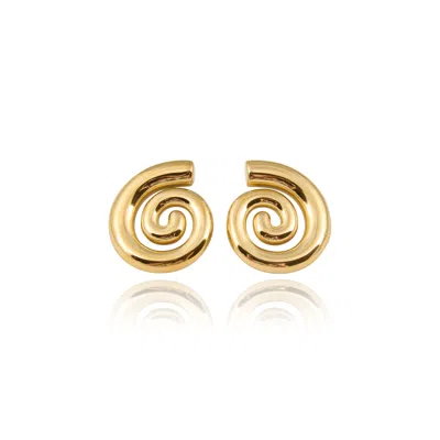 Tseatjewelry Women's Charm Gold Plated Statement Earrings
