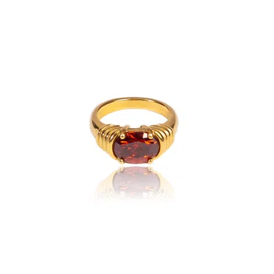 Tseatjewelry Women's Ease Ring - Red In Gold