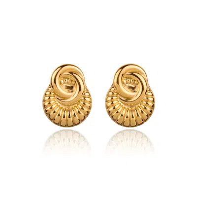 Tseatjewelry Women's Fuel Gold Plated Statement Earrings