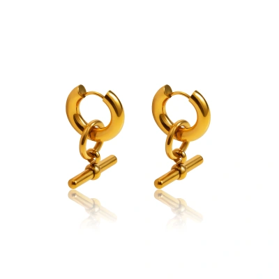 Tseatjewelry Women's Gold Rose Hoop Earrings