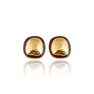 Tseatjewelry Women's Lay Gold Plated Statement Earrings