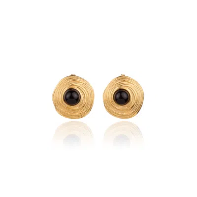 Tseatjewelry Women's Manuka Gold Plated Statement Earrings