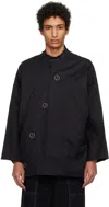T/sehne Black Asymmetric Jacket In Black