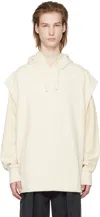 T/sehne Off-white Layered Hoodie In Ecru