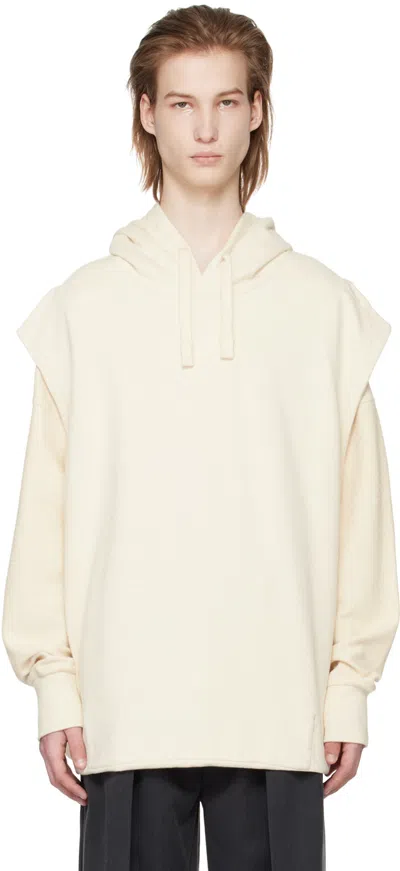 T/sehne Off-white Layered Hoodie In Ecru