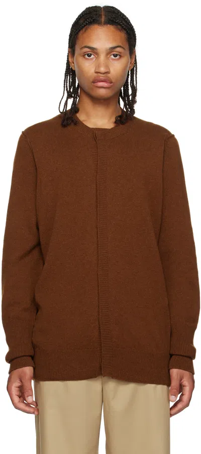 T/sehne Orange Strap Cardigan In Rusty Orange