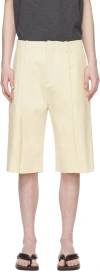 T/SEHNE SSENSE EXCLUSIVE OFF-WHITE TAILORED SHORTS