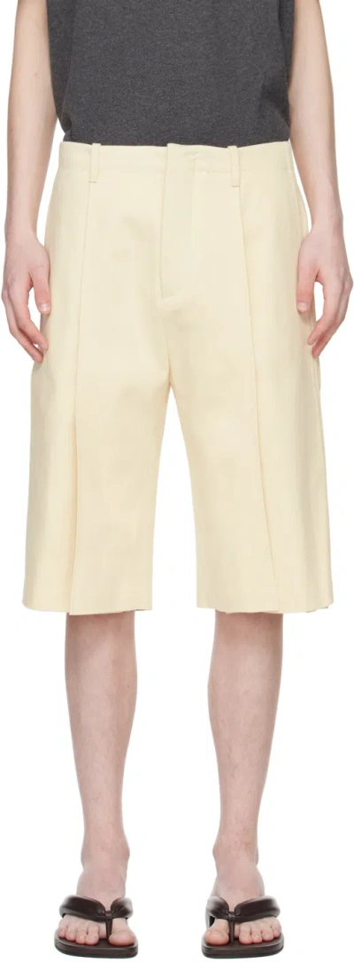 T/sehne Ssense Exclusive Off-white Tailored Shorts In Ecru