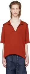 T/sehne Ssense Exclusive Orange Open-seam Polo In Terracotta