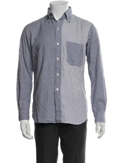Pre-owned Ts(s) Plaid Print Long Sleeve Shirt In Blue