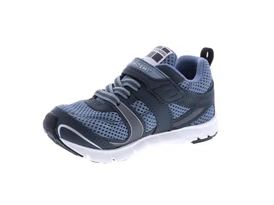 Tsukihoshi Velocity (toddler/little Kid) Boys Shoes Gray/sea : 10 Toddler M, Faux Leather/synthetic/textile In Blue