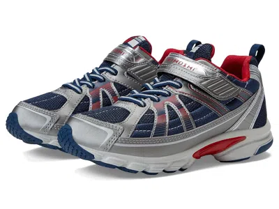 Tsukihoshi Youth Storm (little Kid/big Kid) Boys Shoes Steel/cobalt : 5 Big Kid M, Synthetic/textile In Blue