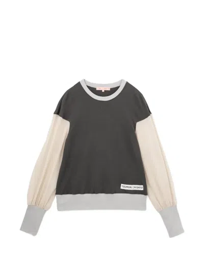 Tsumori Chisato Balloon-sleeve Logo-patch Sweater In Multi