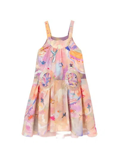 Tsumori Chisato Graphic-print Flared Dress In Pink