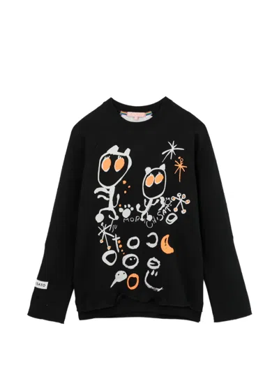 Tsumori Chisato Graphic-print Raglan-sleeve Sweater In Black