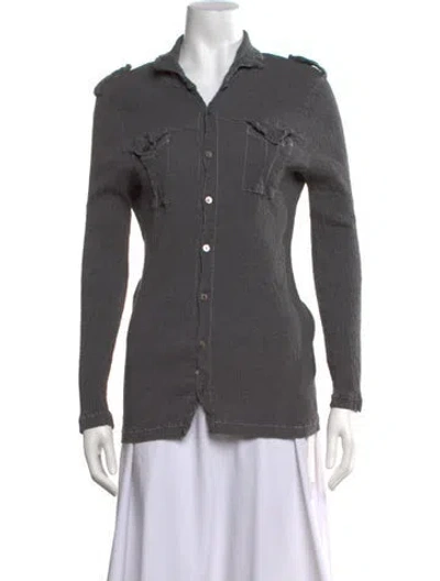 Pre-owned Tsumori Chisato Long Sleeve Button-up Top In Grey