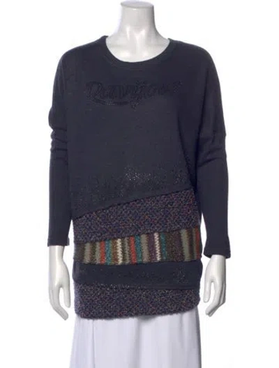 Pre-owned Tsumori Chisato Patterned Crew Neck Sweater In Blue