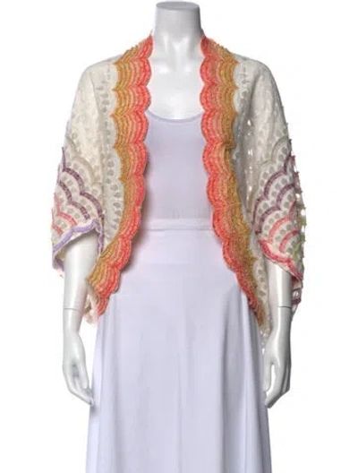Pre-owned Tsumori Chisato Patterned Open Front Sweater In Multicolor