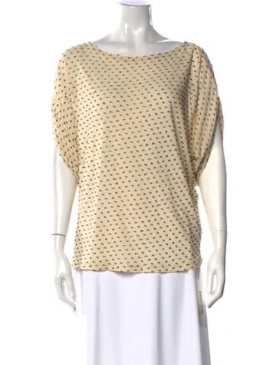 Pre-owned Tsumori Chisato Printed Bateau Neckline Top In Neutral