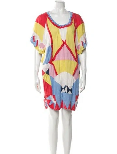 Pre-owned Tsumori Chisato Printed Mini Dress In Pink