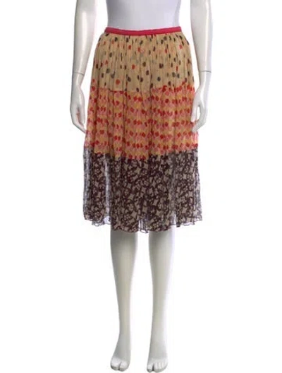 Pre-owned Tsumori Chisato Silk Midi Length Skirt In Multi