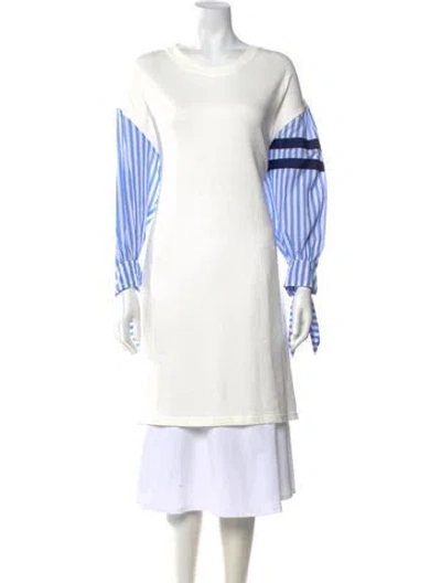 Pre-owned Tsumori Chisato Striped Knee-length Dress In White