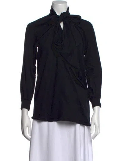 Pre-owned Tsumori Chisato Tie Neck Long Sleeve Tunic In Black