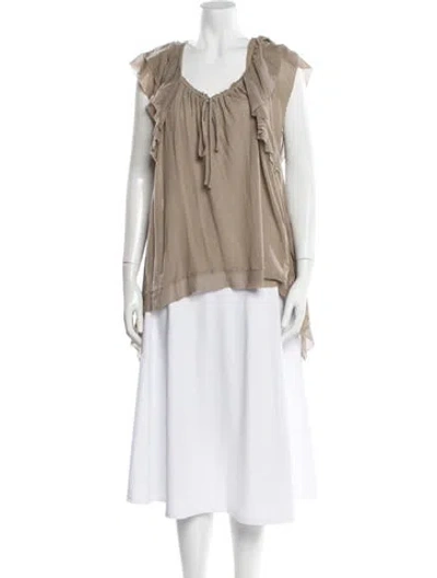 Pre-owned Tsumori Chisato V-neck Sleeveless Top In Neutral